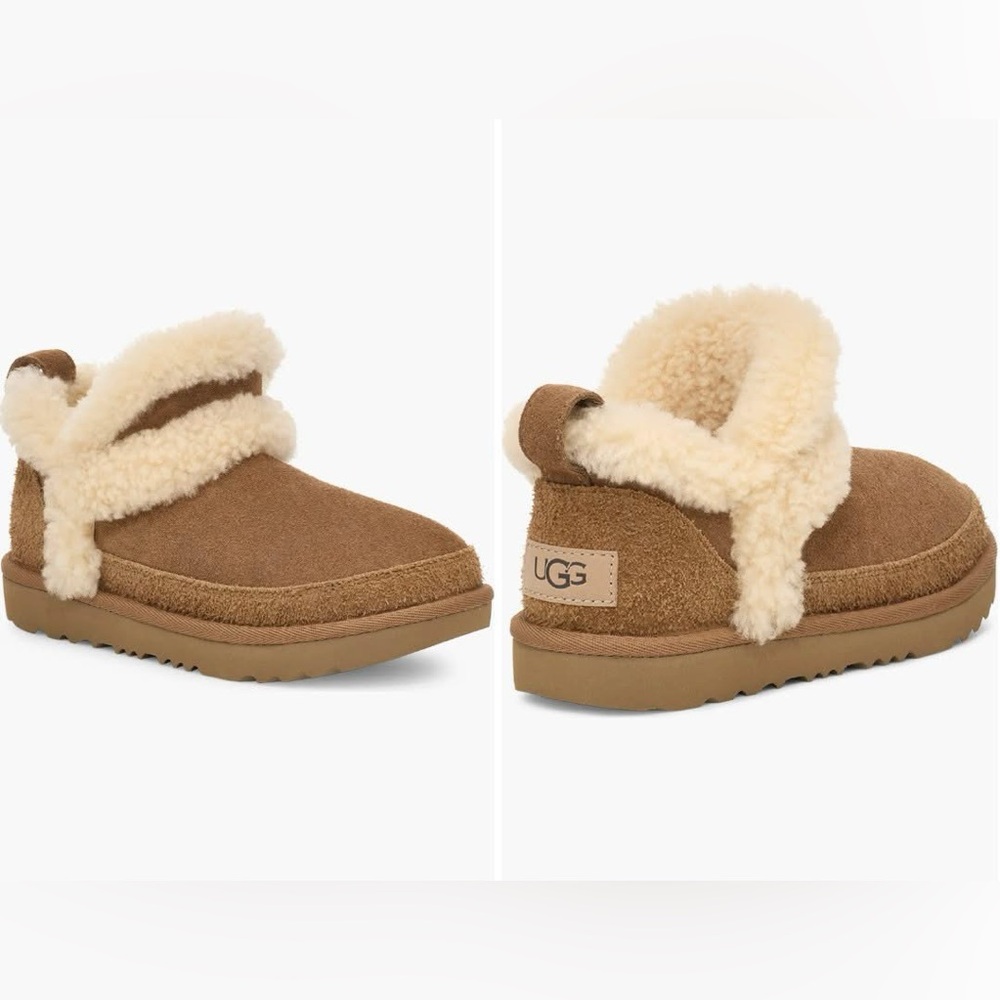 UGG Tan Classic Ultra Spillseam Genuine Shearling Lined Slip-On Boots